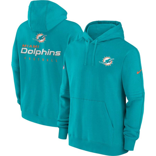 Men's Aqua Miami Dolphins Sideline Club Fleece Pullover Hoodie